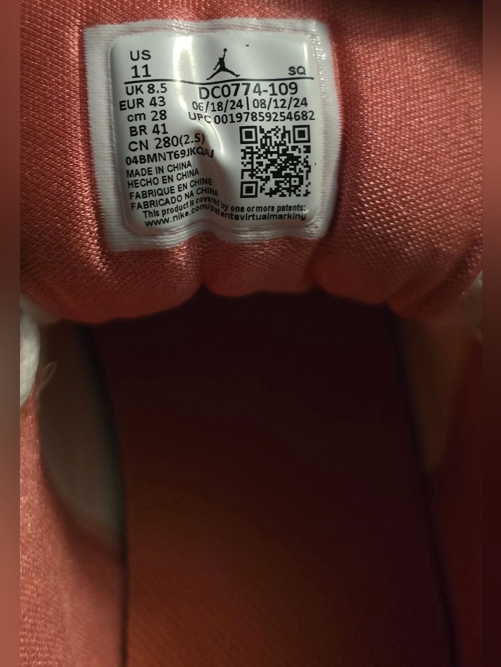 (WMNS) Air Jordan 1 Low ‘Sail Guava Ice Pink Salt’ DC0774-109 - Picture 3 of 3